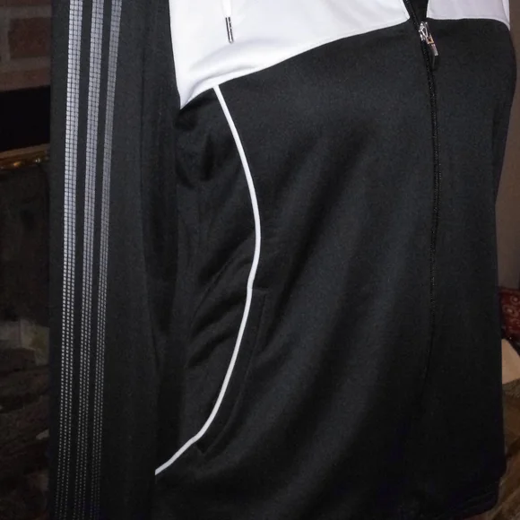 Adidas Women's Black and White Track Jacket - Picture 5 of 8